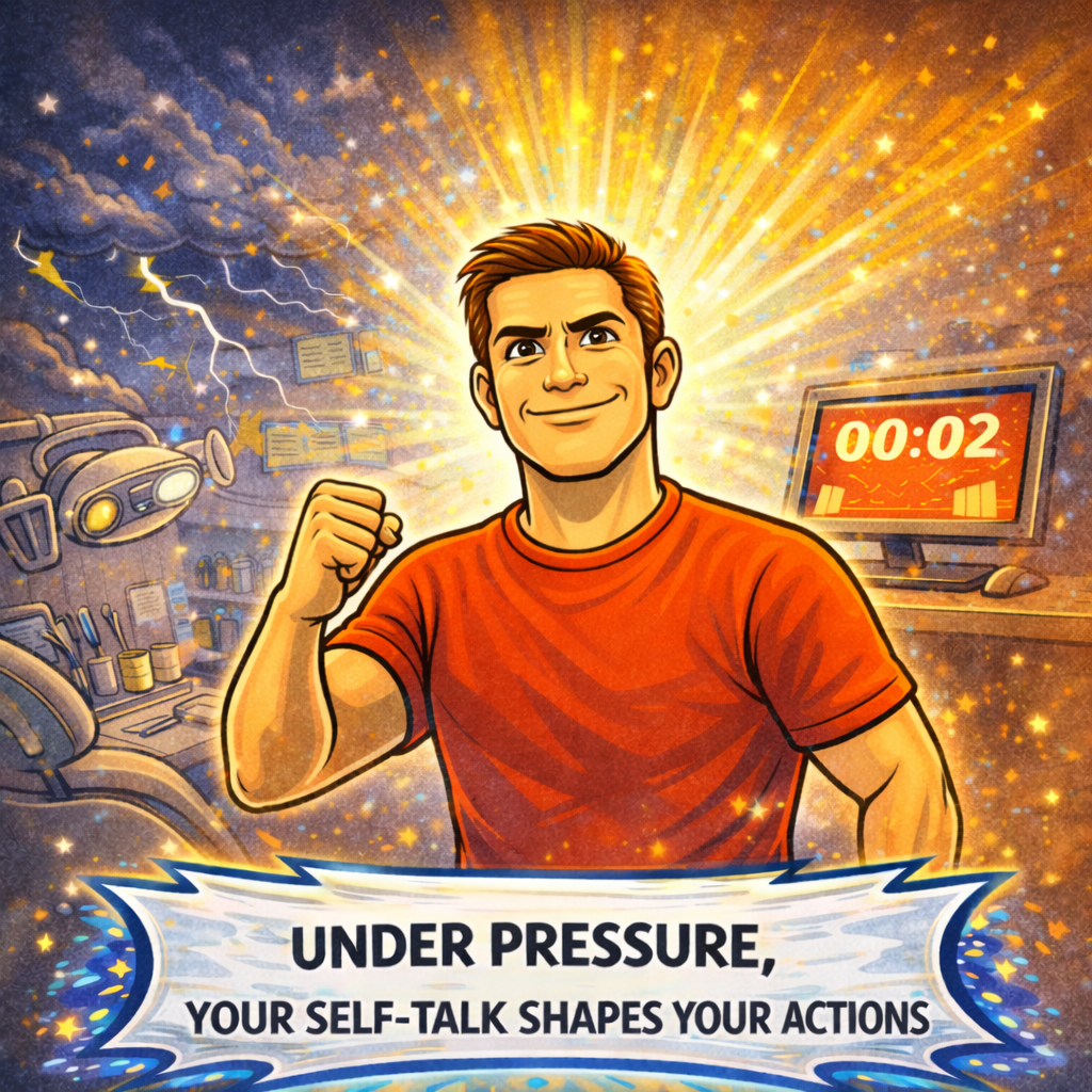 Coach Abe explaining how self-talk under pressure influences decisions, performance, and leadership outcomes